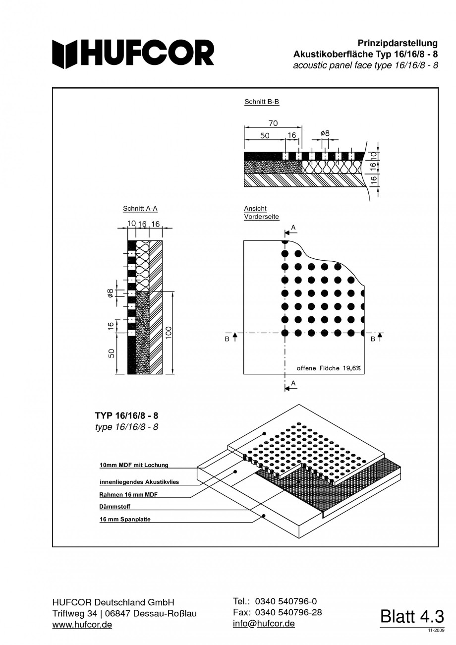 Pagina 72-Pereti amovibili HUFCOR Fisa tehnica Engleza, Germana erdampf ausgesetzt sein. Wählen Sie
...