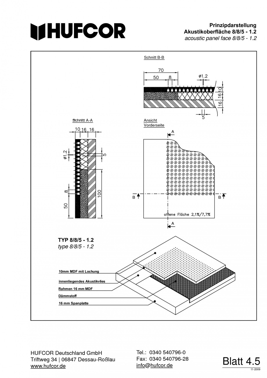 Pagina 74-Pereti amovibili HUFCOR Fisa tehnica Engleza, Germana 00 535 72 Kto. 36 000 707 Commerzbank Dessau...