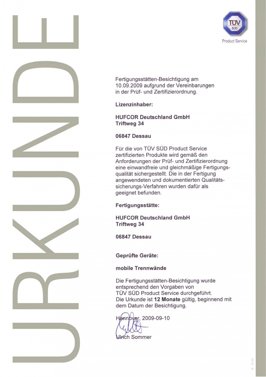 Pagina 79-Pereti amovibili HUFCOR Fisa tehnica Engleza, Germana ff. entsprechen. Lieferung Frei Baustelle...