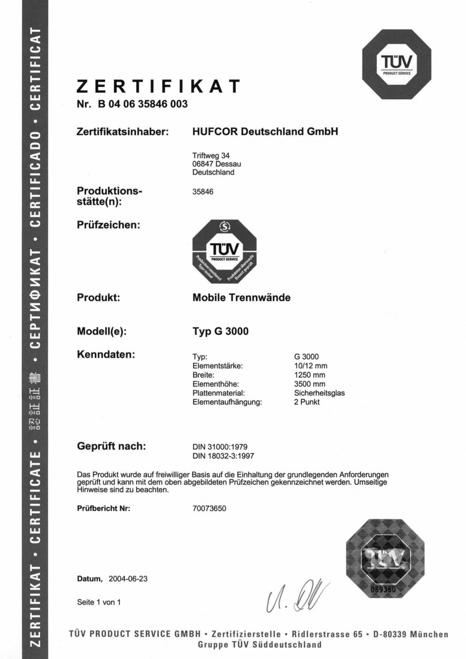 Pagina 82-Pereti amovibili HUFCOR Fisa tehnica Engleza, Germana agerte Aufhängung. Rollenkörper aus...