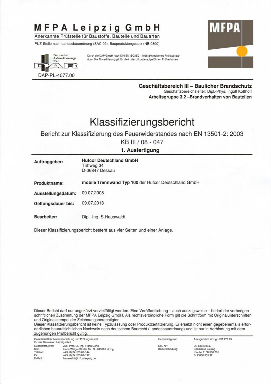 Pagina 83-Pereti amovibili HUFCOR Fisa tehnica Engleza, Germana ene und die angrenzenden Bauteile...