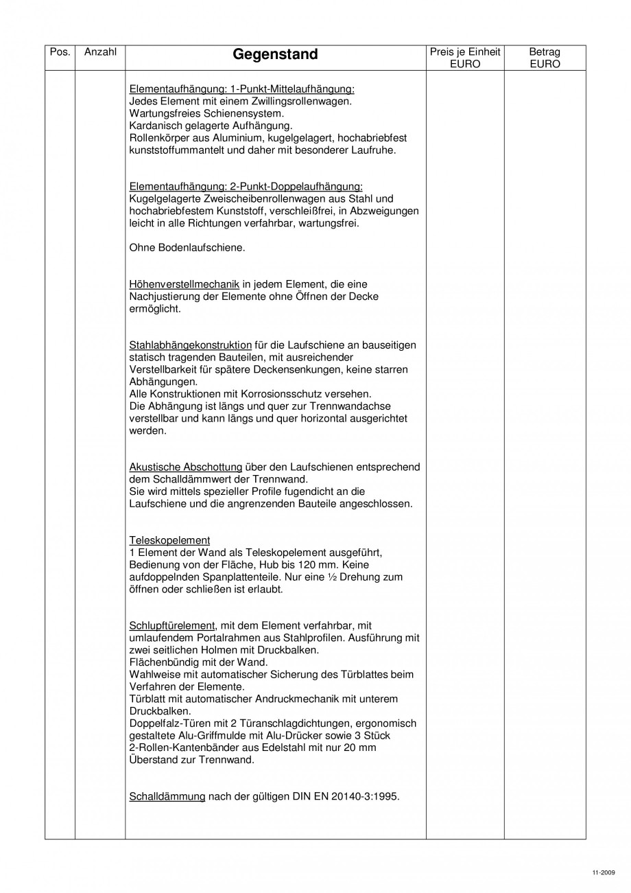 Pagina 103-Pereti amovibili HUFCOR Fisa tehnica Engleza, Germana 