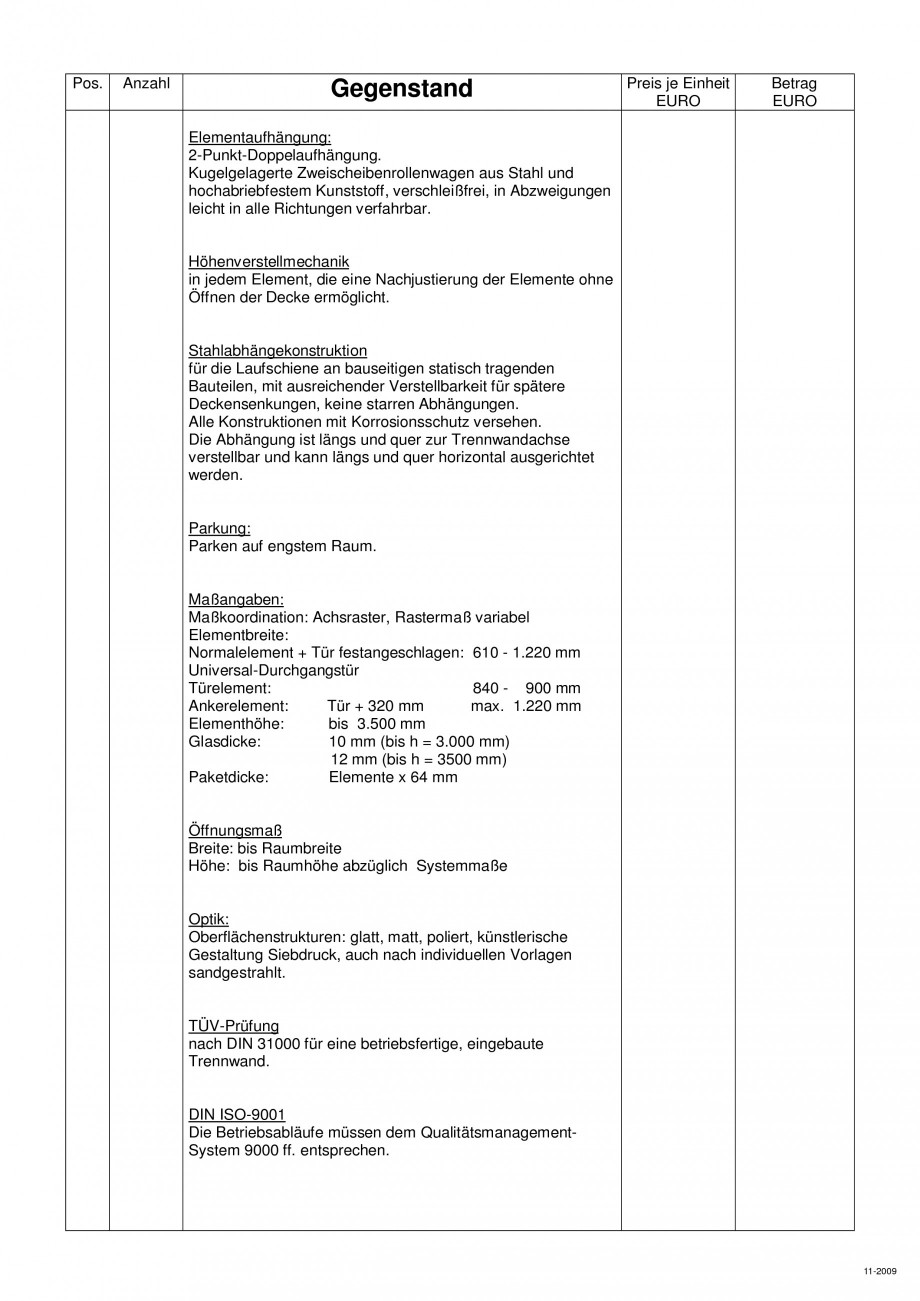 Pagina 106-Pereti amovibili HUFCOR Fisa tehnica Engleza, Germana 