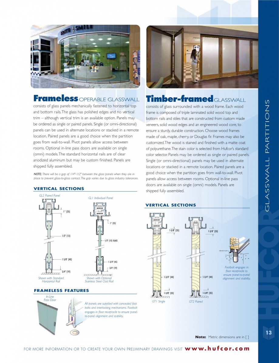 Pagina 13-Caracteristicile tehnice pentru peretii amovibili  HUFCOR Fisa tehnica Engleza ce makes operation as...