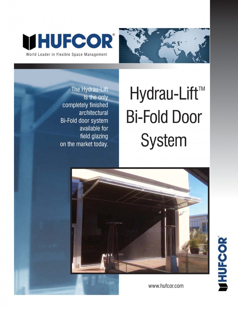Pagina 1-Pereti amovibili -prezentarea sistemului Hydrau Lift  HUFCOR Catalog, brosura Engleza World Leader...