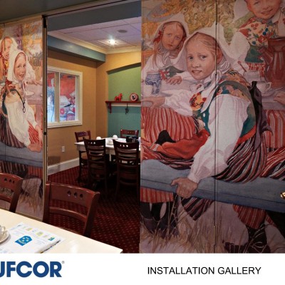 HUFCOR Pereti amovibili pictati intr-un restaurant - Pereti amovibili izolati fonic pentru birouri hoteluri sali de