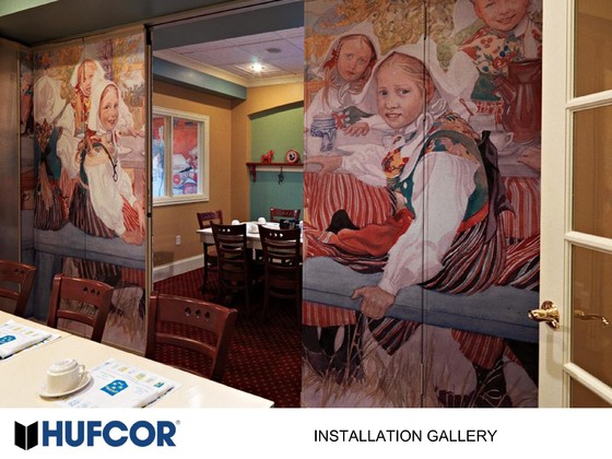 HUFCOR Pereti amovibili pictati intr-un restaurant - Pereti amovibili izolati fonic pentru birouri hoteluri sali de