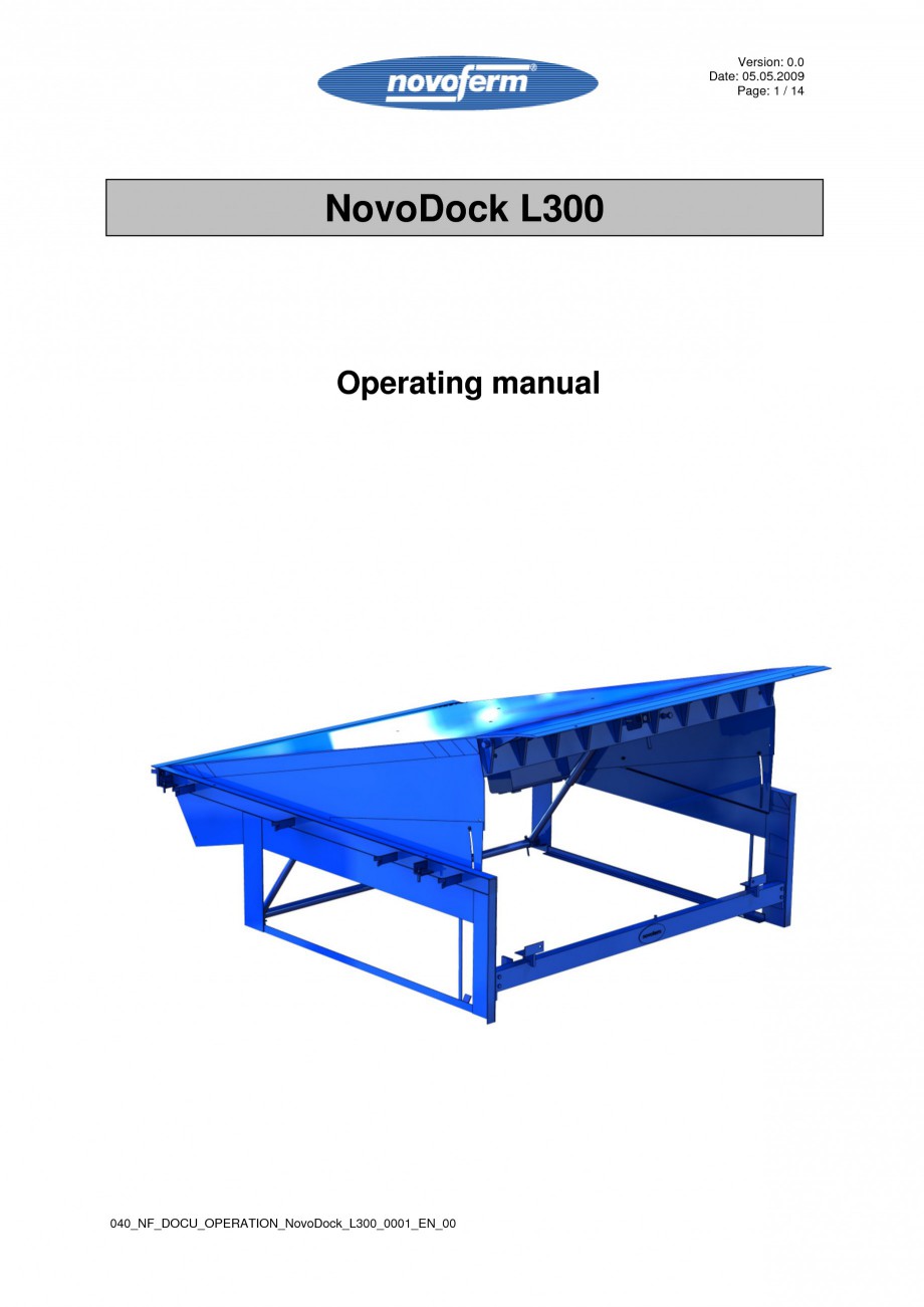 Pagina 1-Rampe de incarcare, descarcare - Manual de operare NOVOFERM NovoDock L300 Instructiuni montaj,...