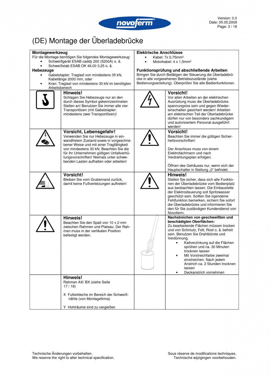 Pagina 3-Rampe de incarcare, descarcare  NOVOFERM NovoDock L300 Instructiuni montaj, utilizare Engleza,...