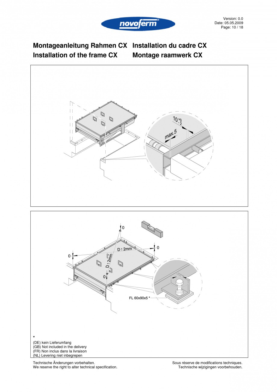 Pagina 10-Rampe de incarcare, descarcare  NOVOFERM NovoDock L300 Instructiuni montaj, utilizare Engleza,...