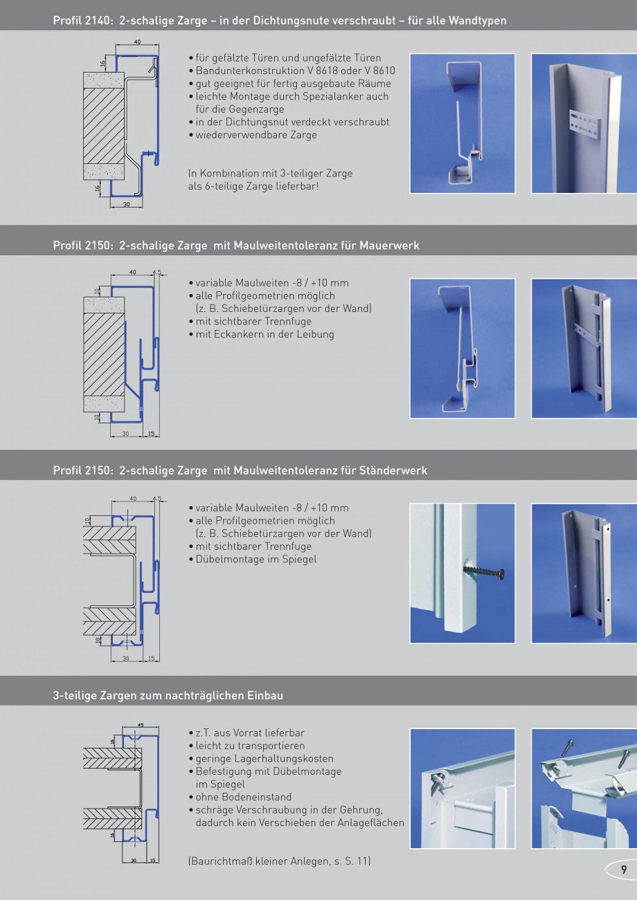 Pagina 9-Caracteristicile tehnice pentru usile rezistente la foc NOVOFERM Fisa tehnica Germana aus Vorrat...