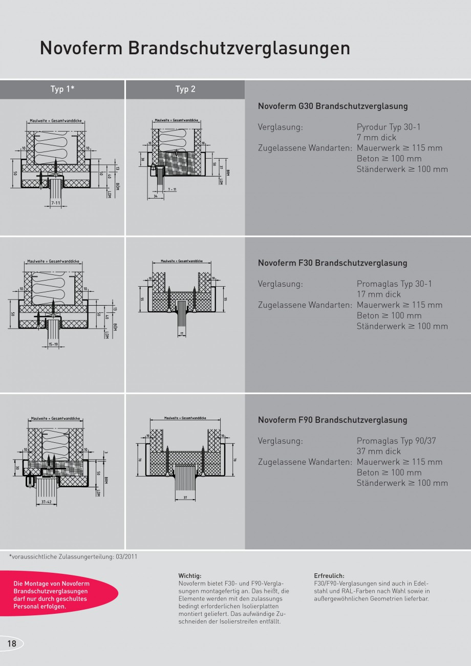 Pagina 18-Caracteristicile tehnice pentru usile rezistente la foc NOVOFERM Fisa tehnica Germana  als C 190
...