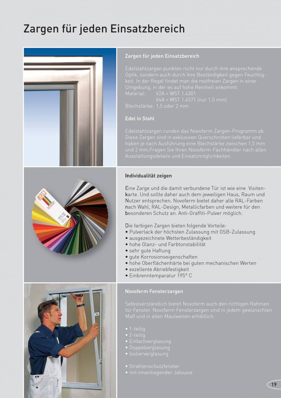 Pagina 19-Caracteristicile tehnice pentru usile rezistente la foc NOVOFERM Fisa tehnica Germana t geliefert....