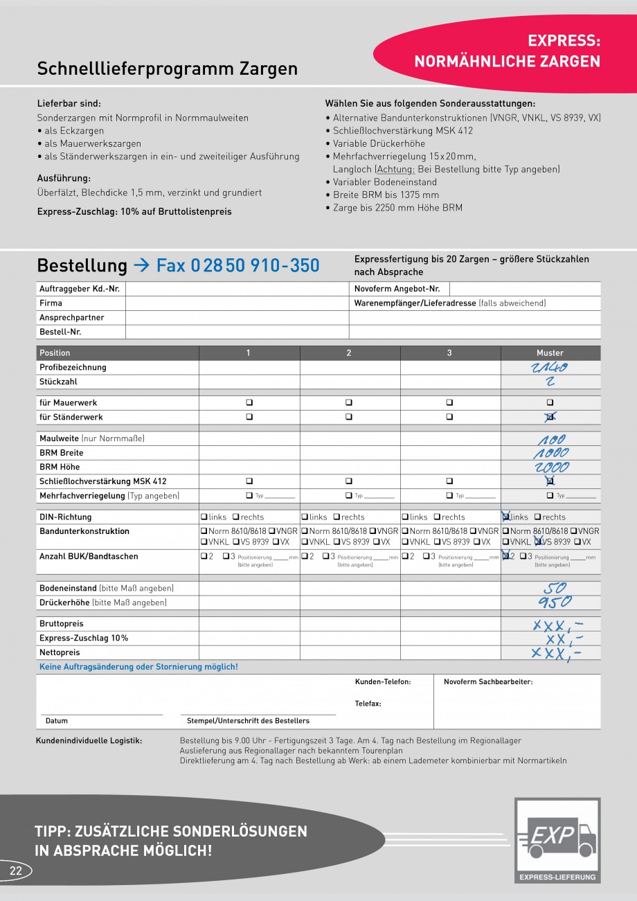 Pagina 22-Caracteristicile tehnice pentru usile rezistente la foc NOVOFERM Fisa tehnica Germana struktionen...