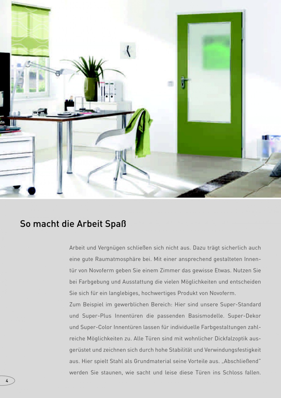 Pagina 4-Usi rezistente la foc NOVOFERM Fisa tehnica Germana d dichtschließend Unsere Produkte...