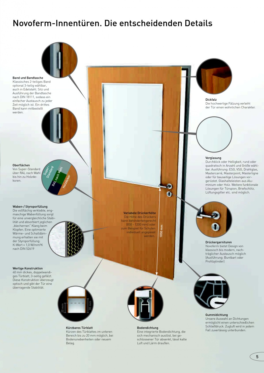 Pagina 5-Usi rezistente la foc NOVOFERM Fisa tehnica Germana hohe Stabilität und Verwindungsfestigkeit aus. ...
