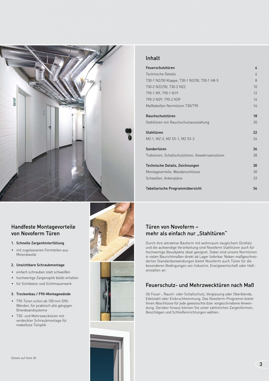Pagina 3-Usi rezistente la foc NOVOFERM T30, T90, MZ Fisa tehnica Germana ekte ideal geeignet. Dabei sind...