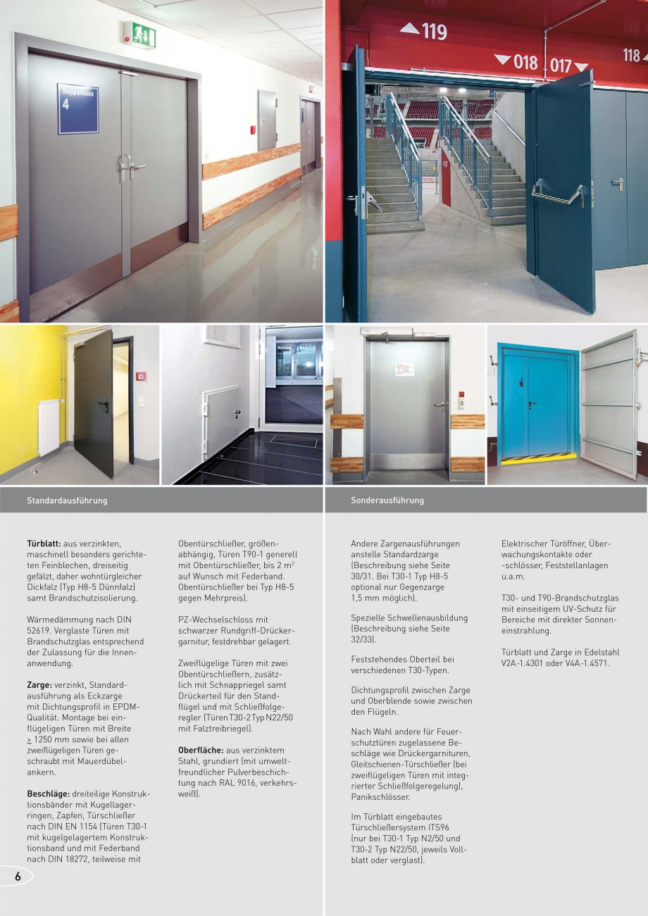 Pagina 6-Usi rezistente la foc NOVOFERM T30, T90, MZ Fisa tehnica Germana and nach DIN 18272, teilweise mit

...