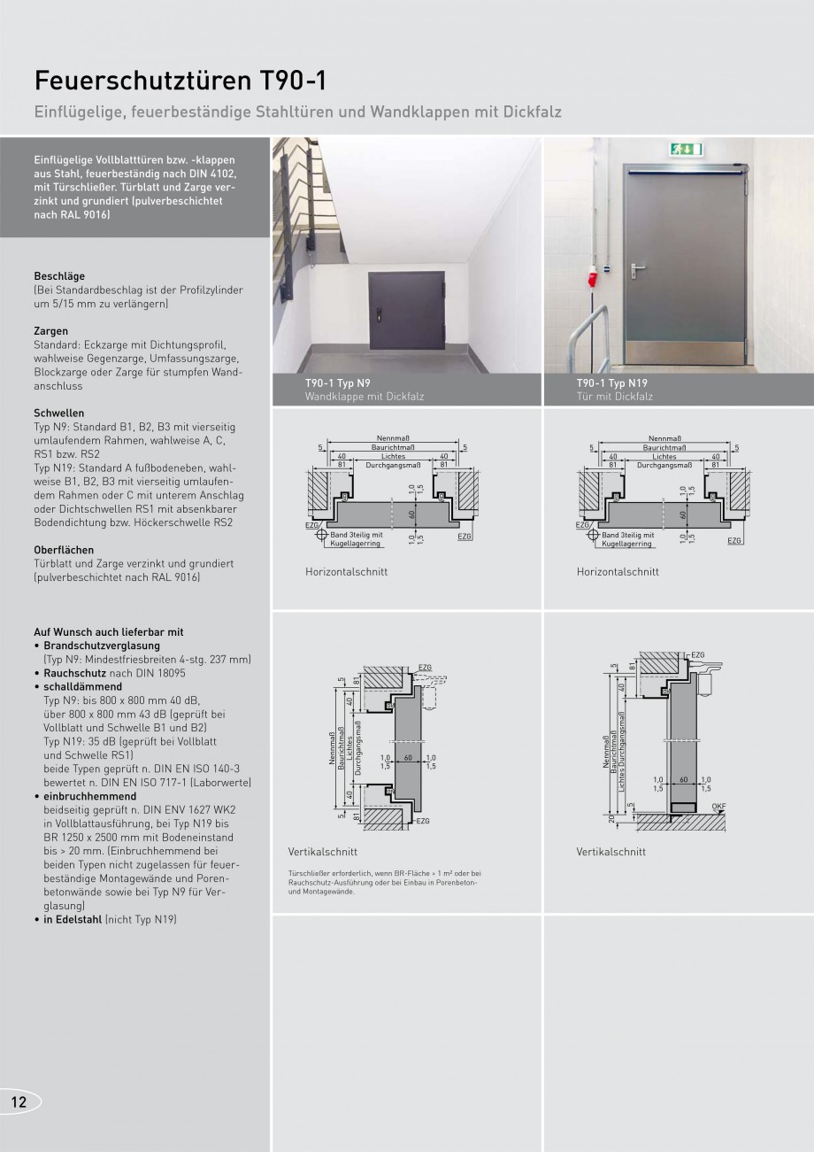 Pagina 12-Usi rezistente la foc NOVOFERM T30, T90, MZ Fisa tehnica Germana lschnitt
Türschließer nach DIN...