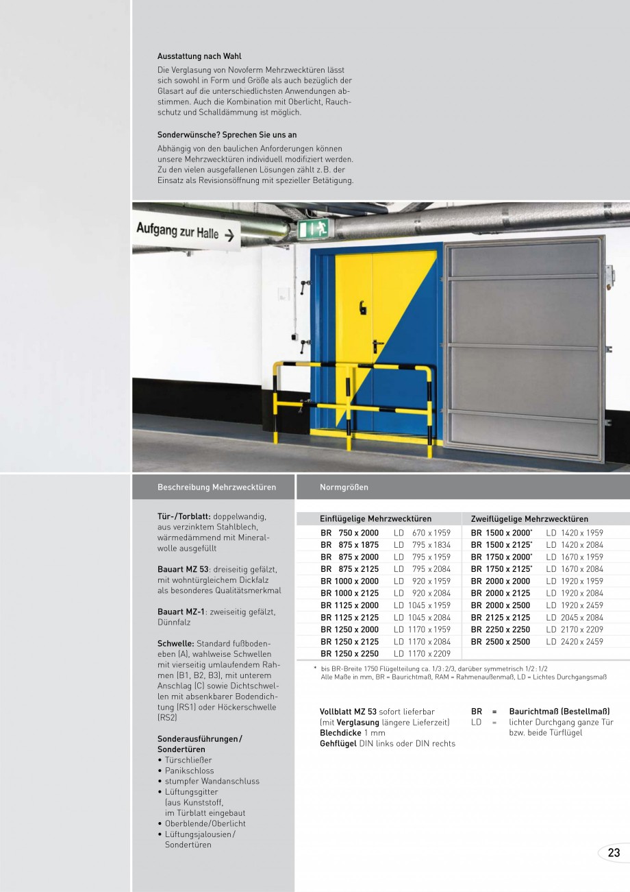 Pagina 23-Usi rezistente la foc NOVOFERM T30, T90, MZ Fisa tehnica Germana 
Zweiflügelige Vollblatttüren aus...
