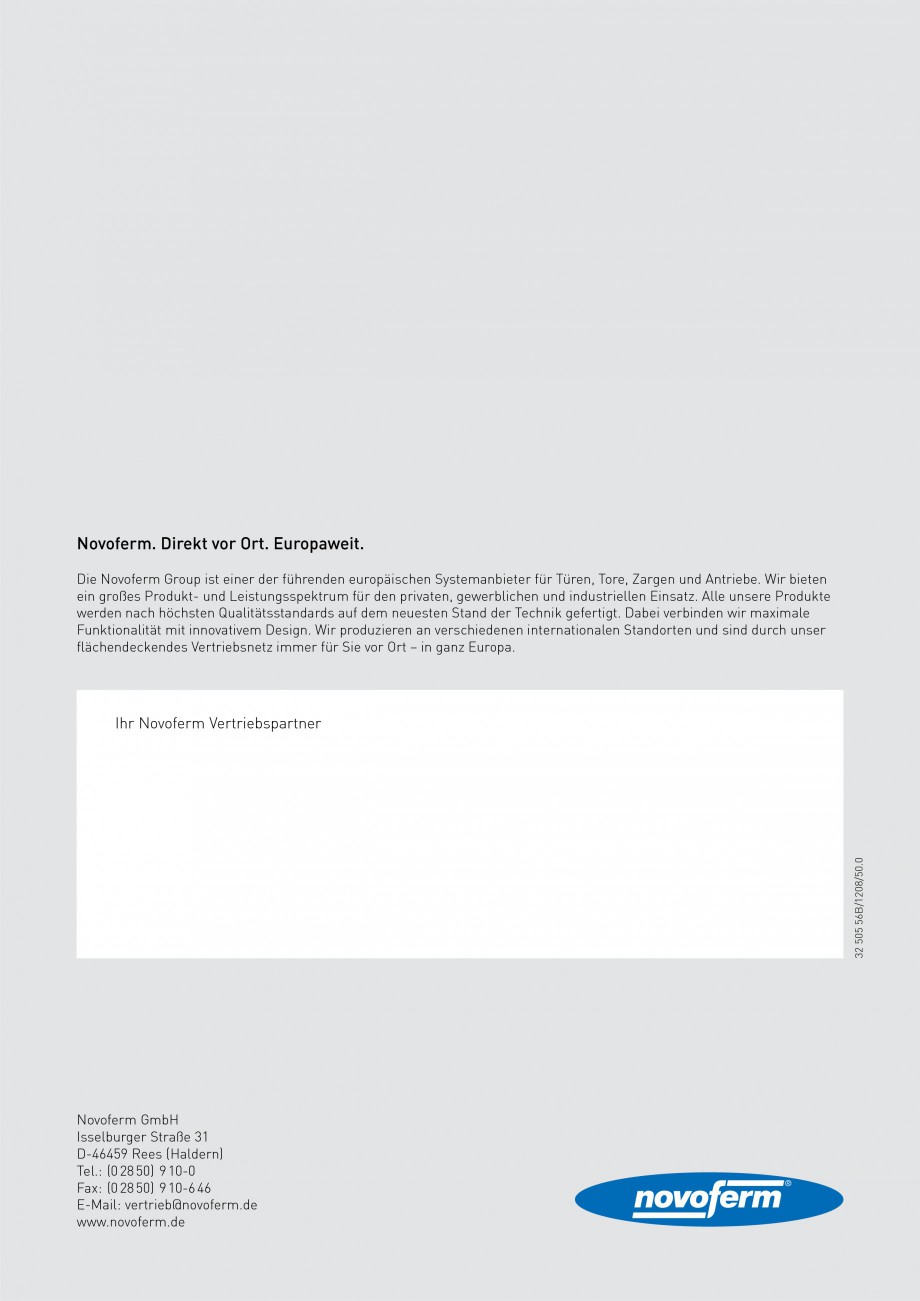 Pagina 36-Usi rezistente la foc NOVOFERM T30, T90, MZ Fisa tehnica Germana  Tür

Modelle

Zugelassene...