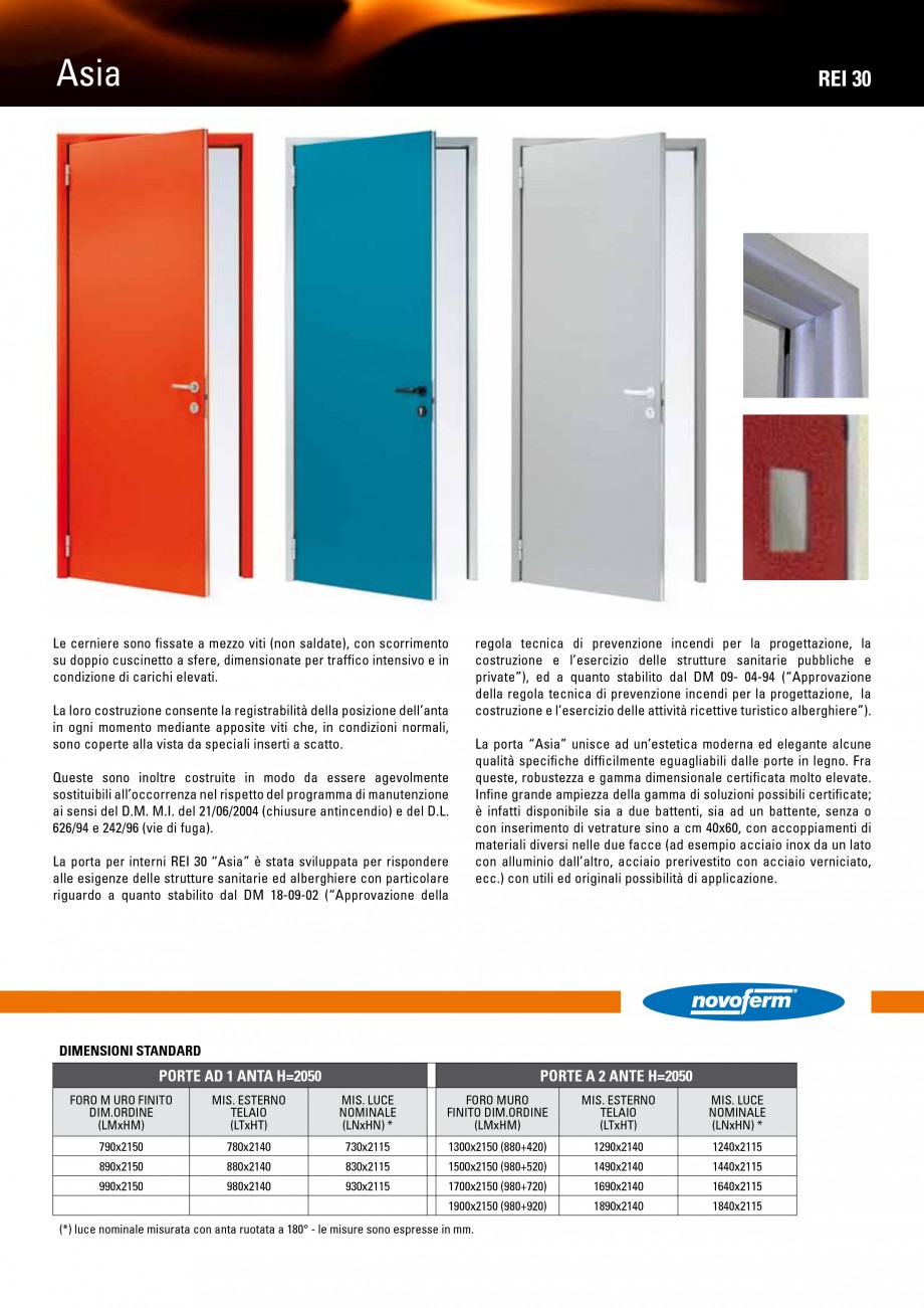 Pagina 3-Usi rezistente la foc NOVOFERM Scudo, Stahlglass, Alusthal, Asia , Elite , Magnum , Novoglass,...