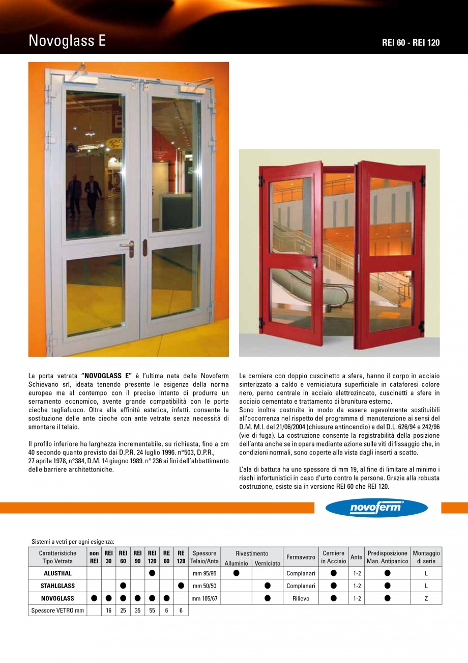 Pagina 7-Usi rezistente la foc NOVOFERM Scudo, Stahlglass, Alusthal, Asia , Elite , Magnum , Novoglass,...
