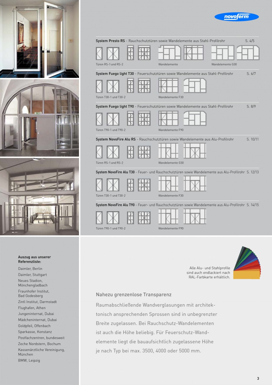 Pagina 3-Usi rezistente la foc NOVOFERM Fuego light T30, Presto RS, Fuego light T90 Fisa tehnica Germana h...