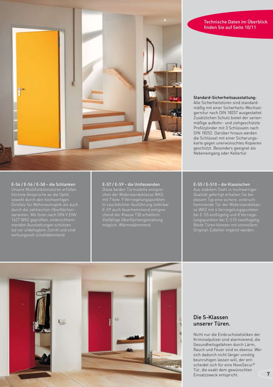 Pagina 7-Usi rezistente la foc NOVOFERM E-S9 , E-S8 , E-S10, E-S5, E-S4 , E-S6 , E-S7  Fisa tehnica Germana...