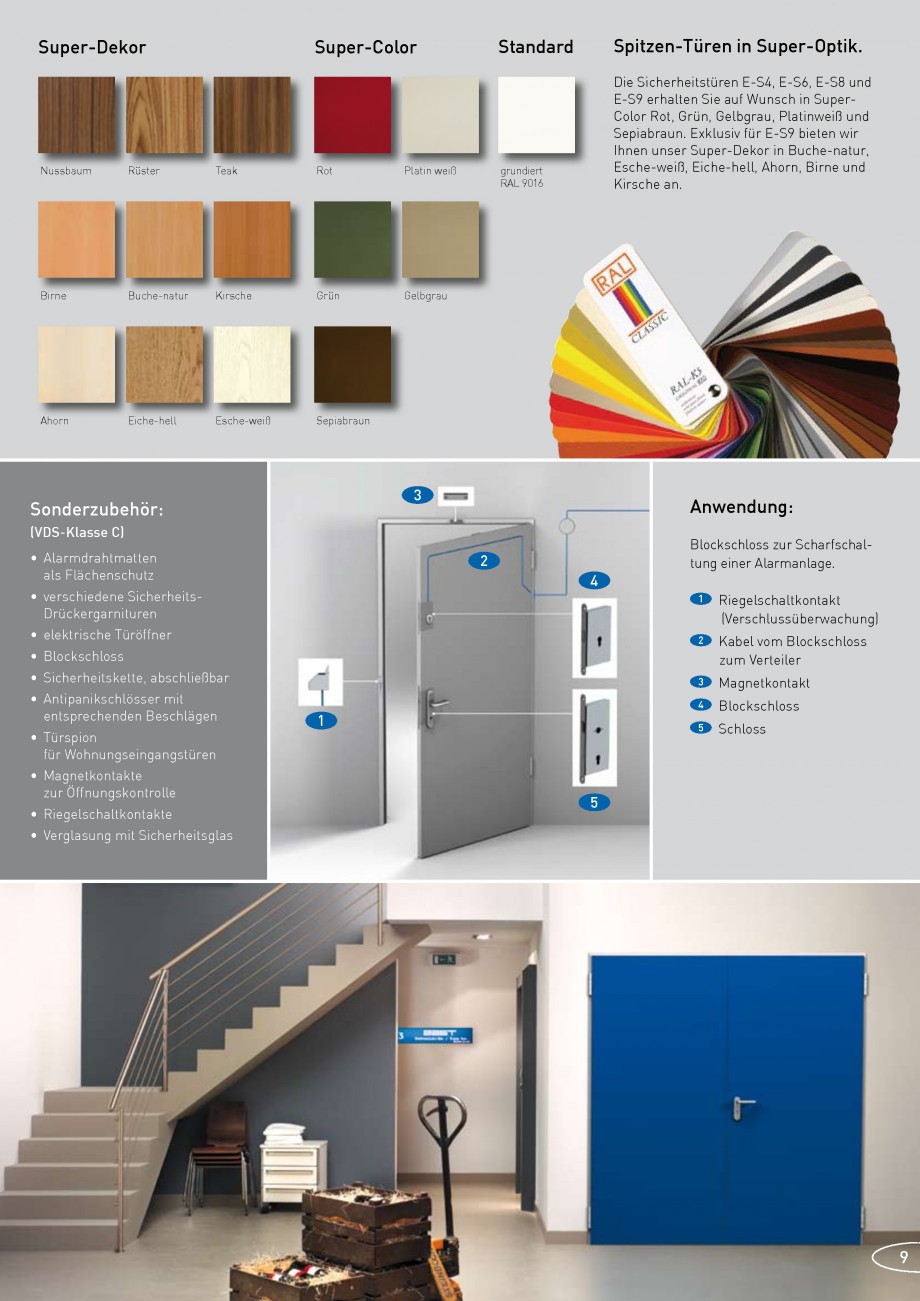 Pagina 9-Usi rezistente la foc NOVOFERM E-S9 , E-S8 , E-S10, E-S5, E-S4 , E-S6 , E-S7  Fisa tehnica Germana...