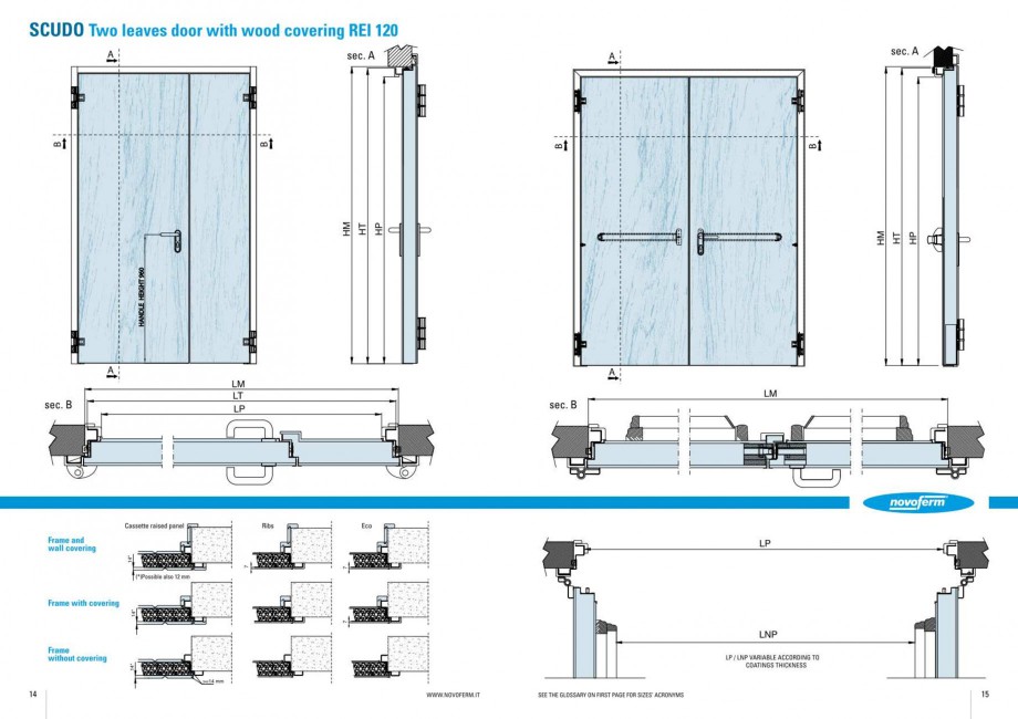 Pagina 8-Usi rezistente la foc NOVOFERM Elite , Scudo, Novoglass, Magnum , Stahlglass Fisa tehnica Engleza 