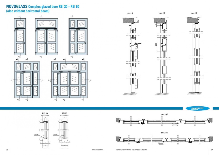 Pagina 19-Usi rezistente la foc NOVOFERM Elite , Scudo, Novoglass, Magnum , Stahlglass Fisa tehnica Engleza 