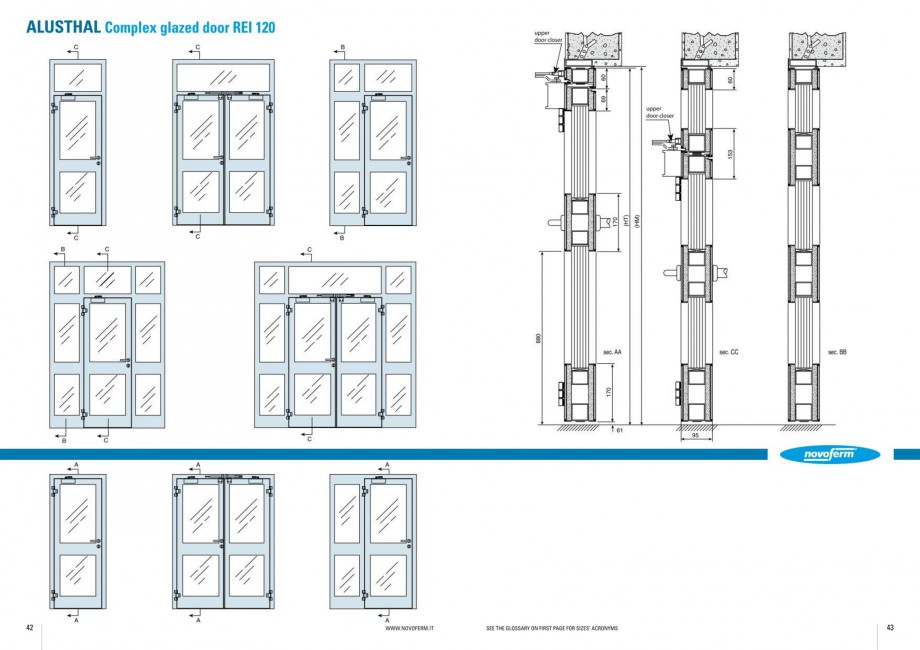 Pagina 22-Usi rezistente la foc NOVOFERM Elite , Scudo, Novoglass, Magnum , Stahlglass Fisa tehnica Engleza 