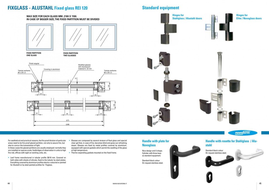 Pagina 23-Usi rezistente la foc NOVOFERM Elite , Scudo, Novoglass, Magnum , Stahlglass Fisa tehnica Engleza 