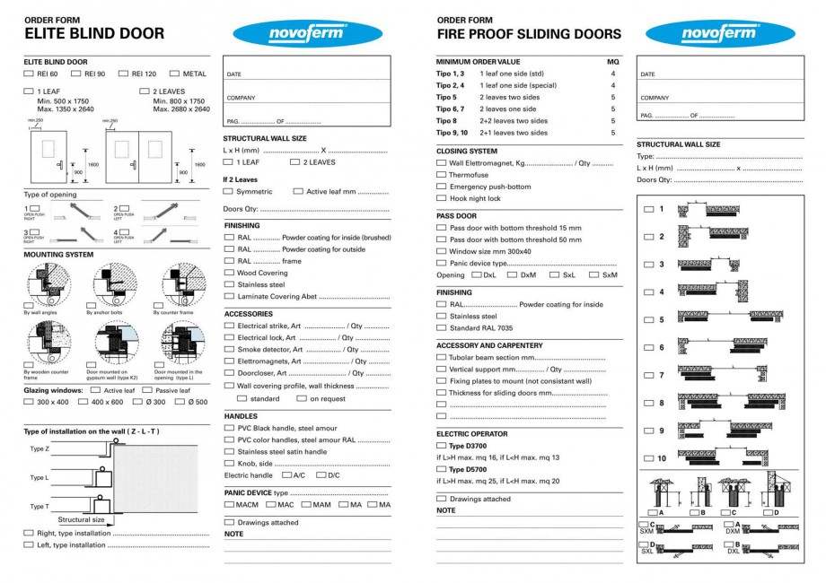 Pagina 33-Usi rezistente la foc NOVOFERM Elite , Scudo, Novoglass, Magnum , Stahlglass Fisa tehnica Engleza 