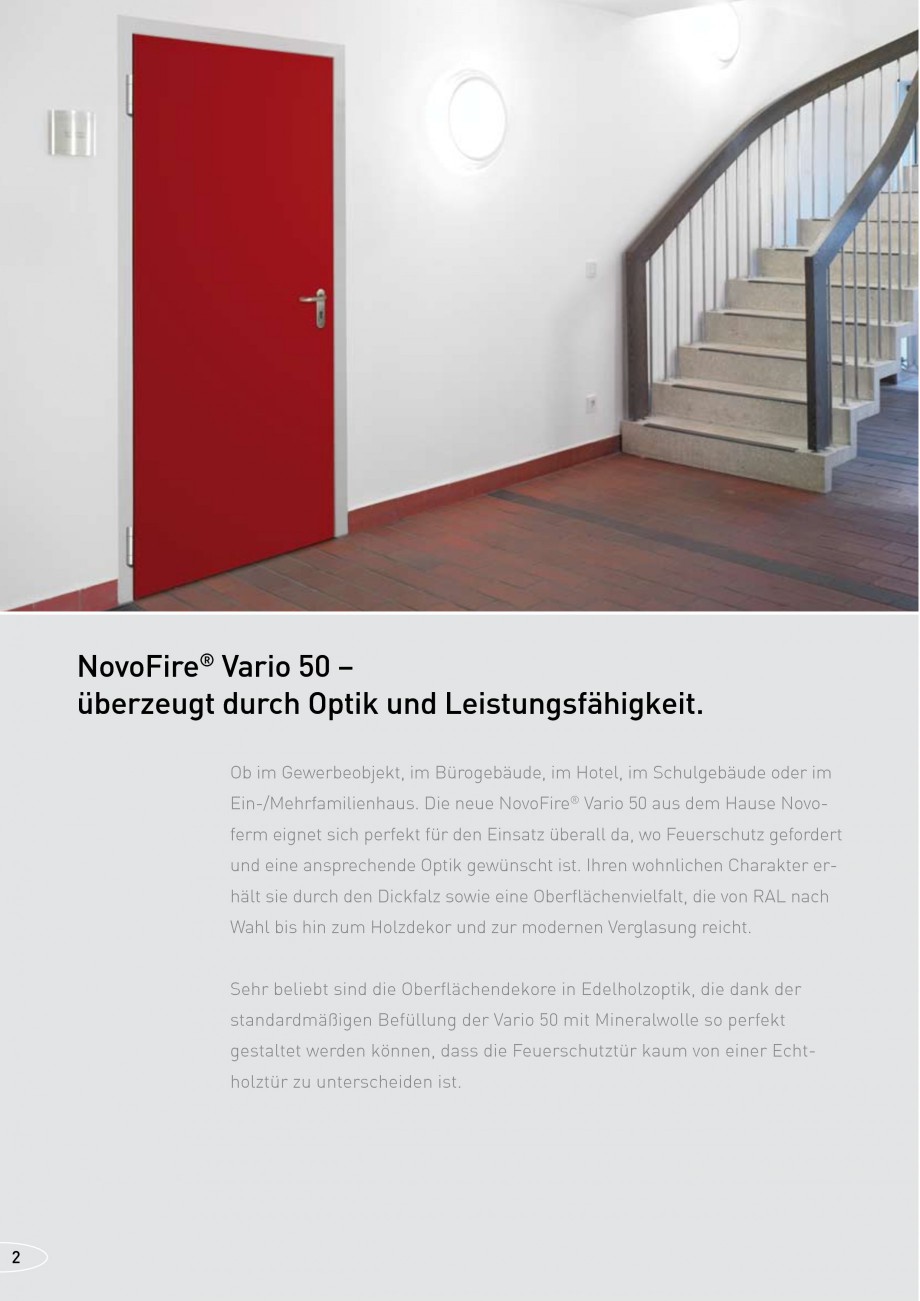 Pagina 2-Usi rezistente la foc NOVOFERM NovoFire Fisa tehnica Germana nfache Montage, standardmäßig im...