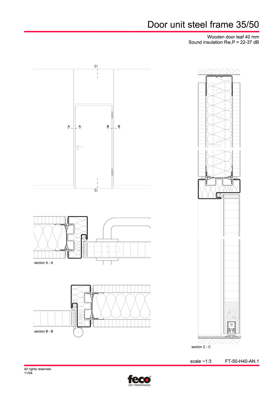 Pagina 1-CAD-PDF Profile usi din otel FECO Detaliu de montaj FecoCent, FecoPur 
