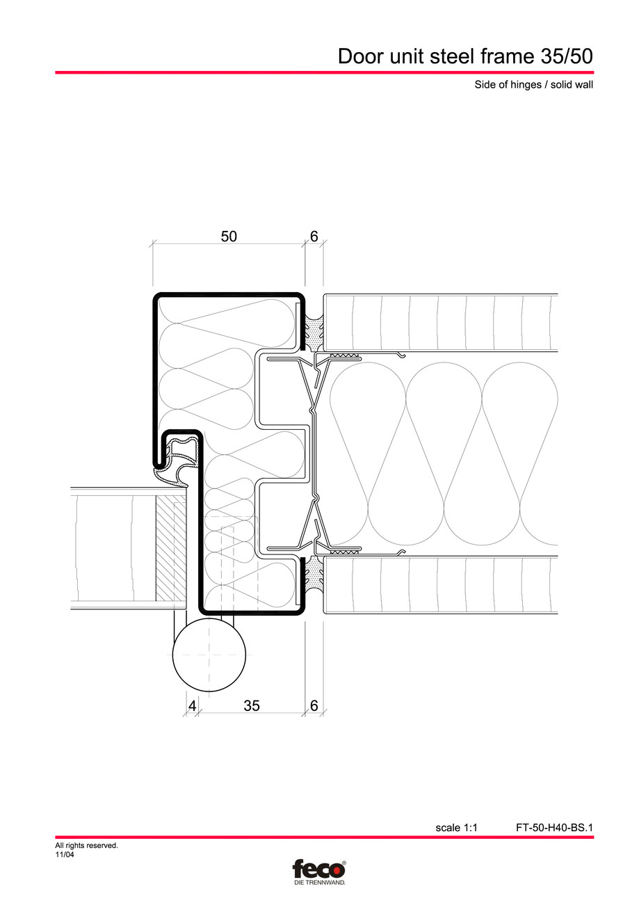 Pagina 3-CAD-PDF Profile usi din otel FECO Detaliu de montaj FecoCent, FecoPur 