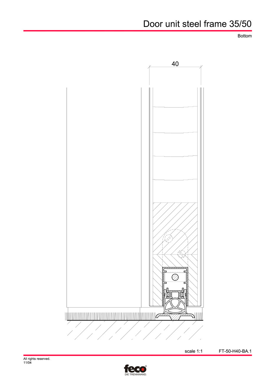 Pagina 4-CAD-PDF Profile usi din otel FECO Detaliu de montaj FecoCent, FecoPur 