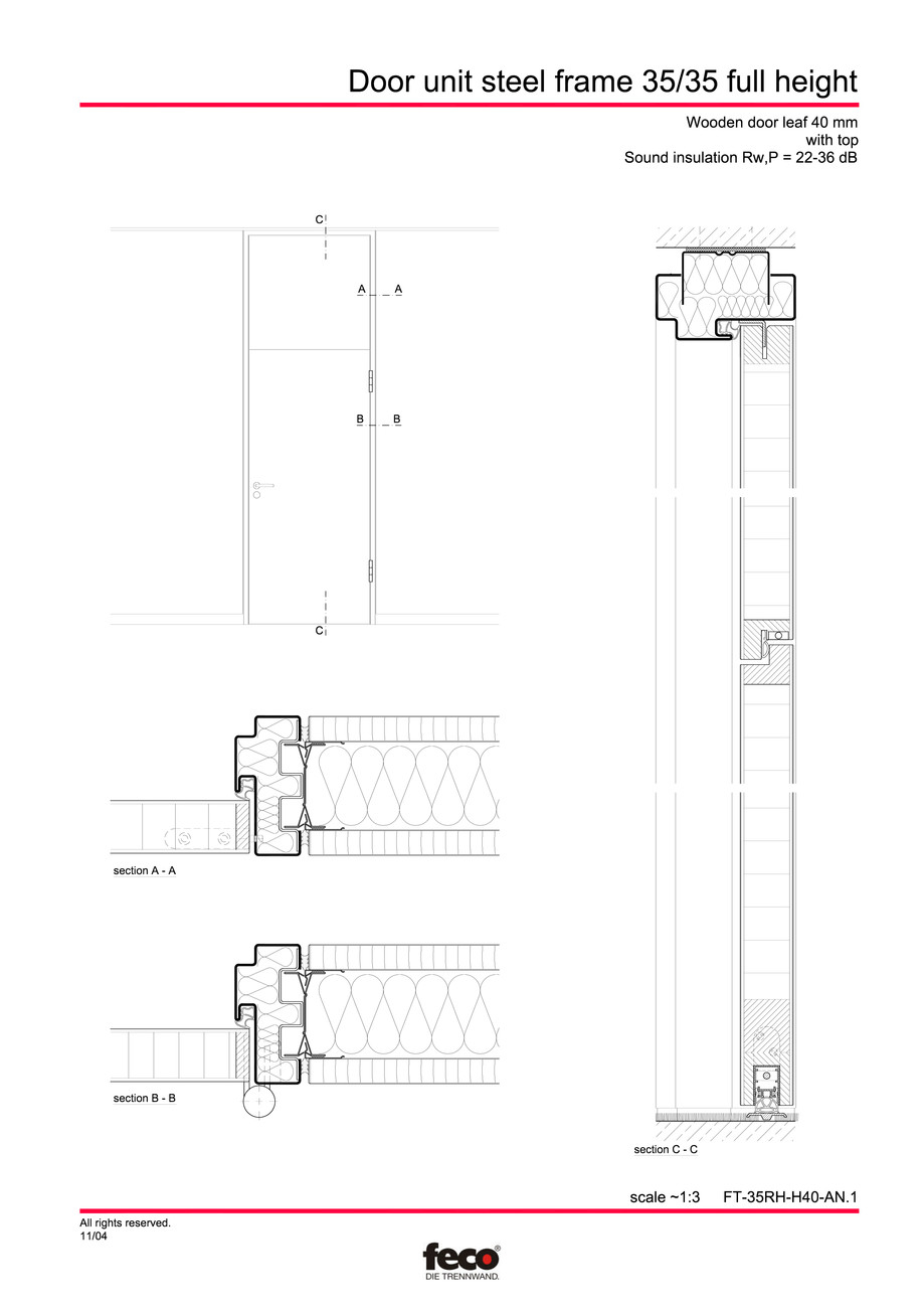 Pagina 1-CAD-PDF Profile usi din otel (pana la planseu) FECO Detaliu de montaj 