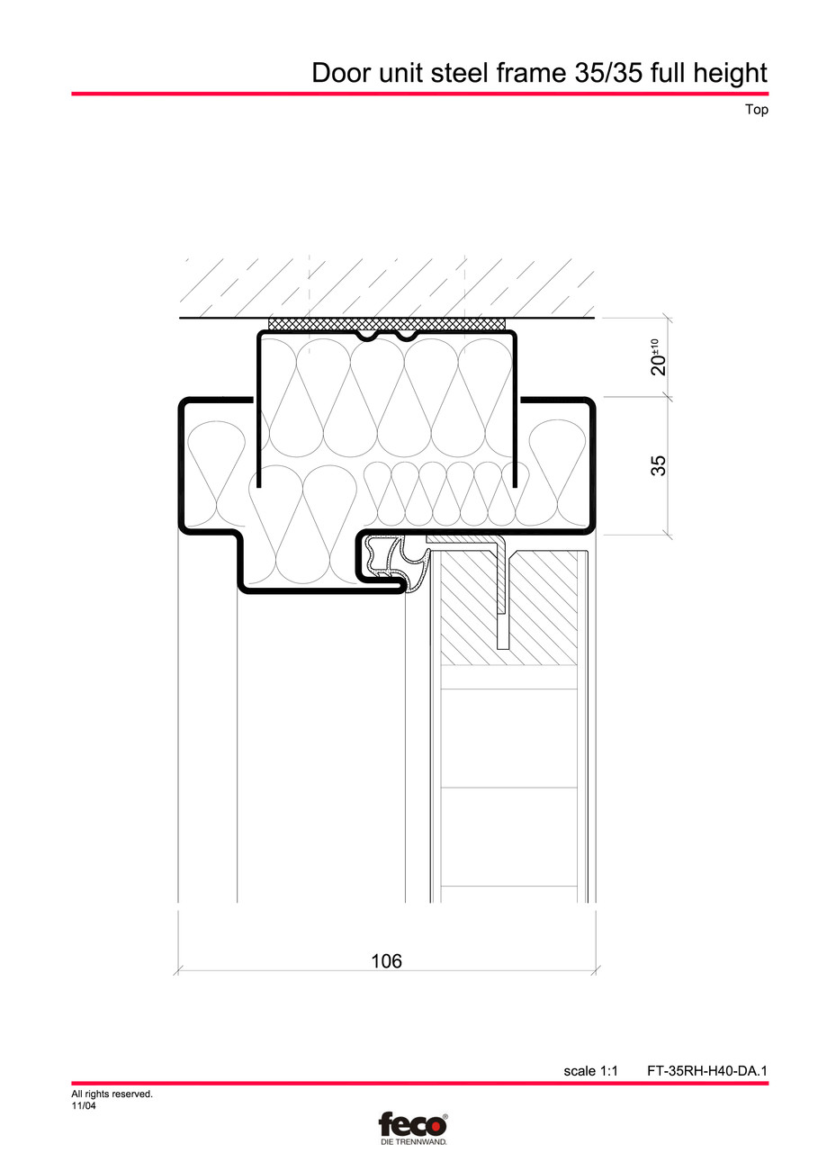 Pagina 4-CAD-PDF Profile usi din otel (pana la planseu) FECO Detaliu de montaj 