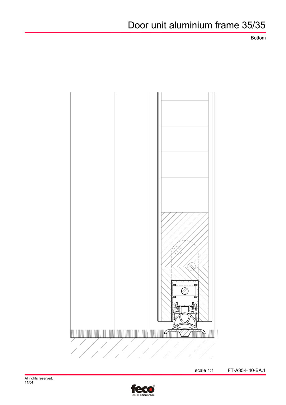 Pagina 4-CAD-PDF Profile usi din aluminiu FECO Detaliu de montaj 