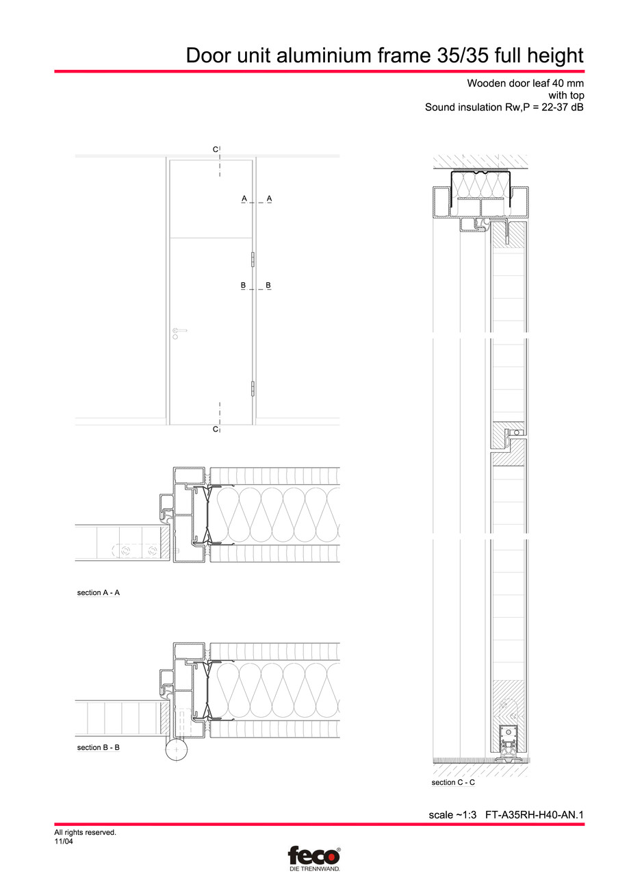 Pagina 1-CAD-PDF Profile usi din aluminiu (pana la planseu) FECO Detaliu de montaj 
