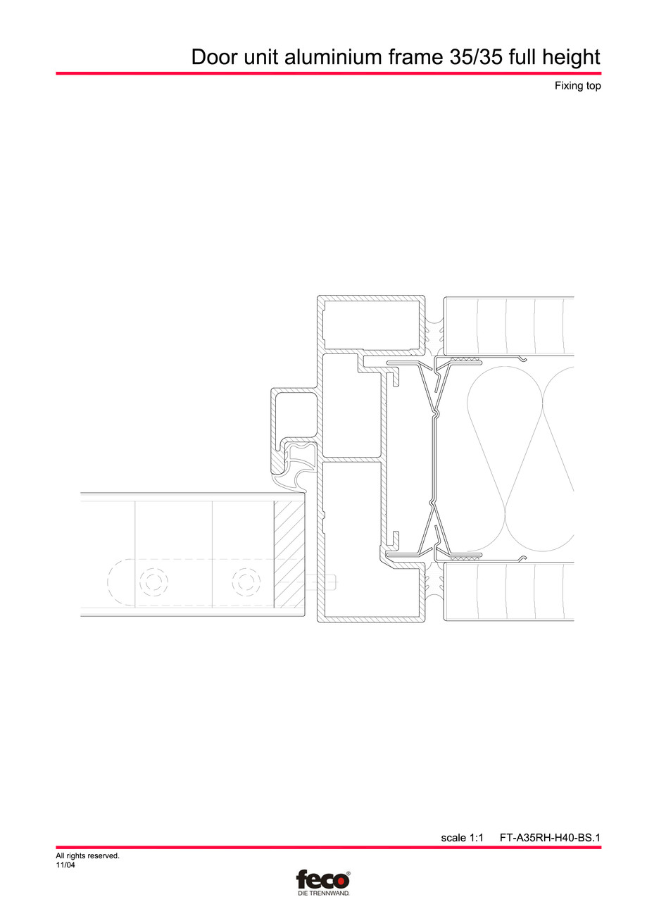 Pagina 2-CAD-PDF Profile usi din aluminiu (pana la planseu) FECO Detaliu de montaj 