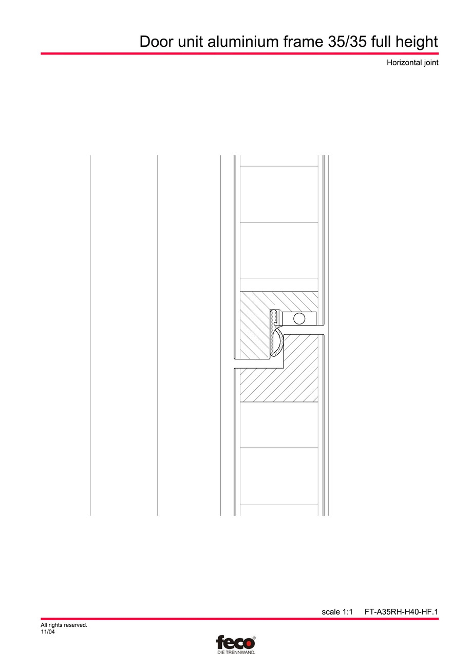 Pagina 3-CAD-PDF Profile usi din aluminiu (pana la planseu) FECO Detaliu de montaj 