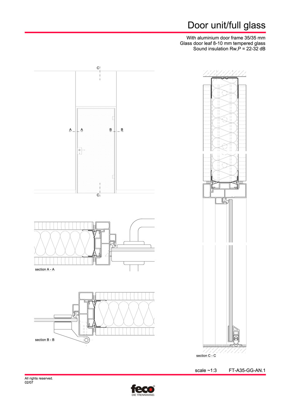 Pagina 1-CAD-PDF Usa de sticla FECO Detaliu de montaj 