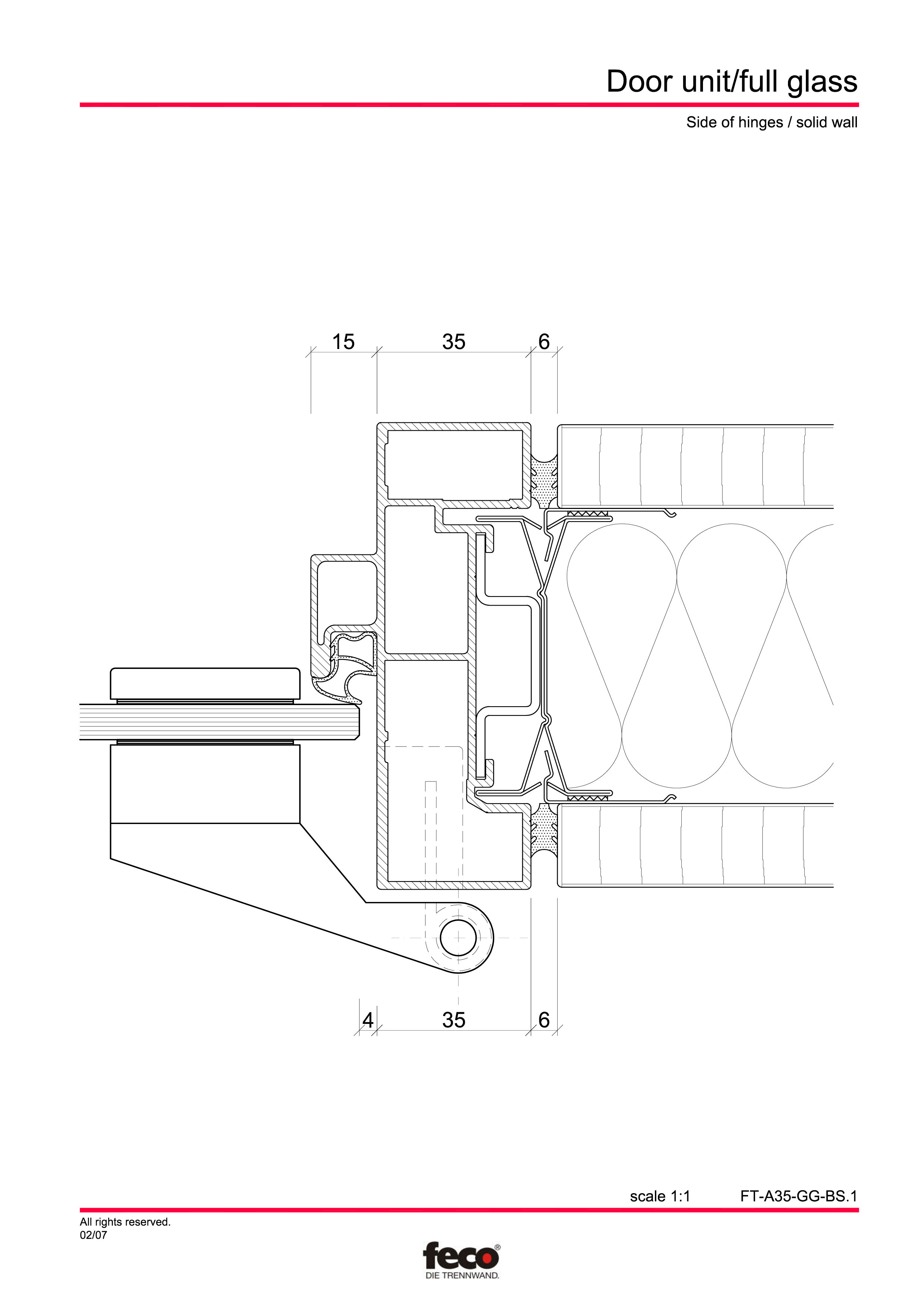 Pagina 3 - CAD-PDF Usa de sticla FECO Detaliu de montaj 