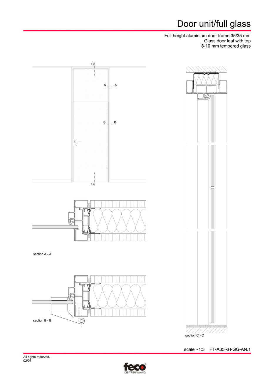 Pagina 1-CAD-PDF Usa de sticla (pana la planseu) FECO Detaliu de montaj 