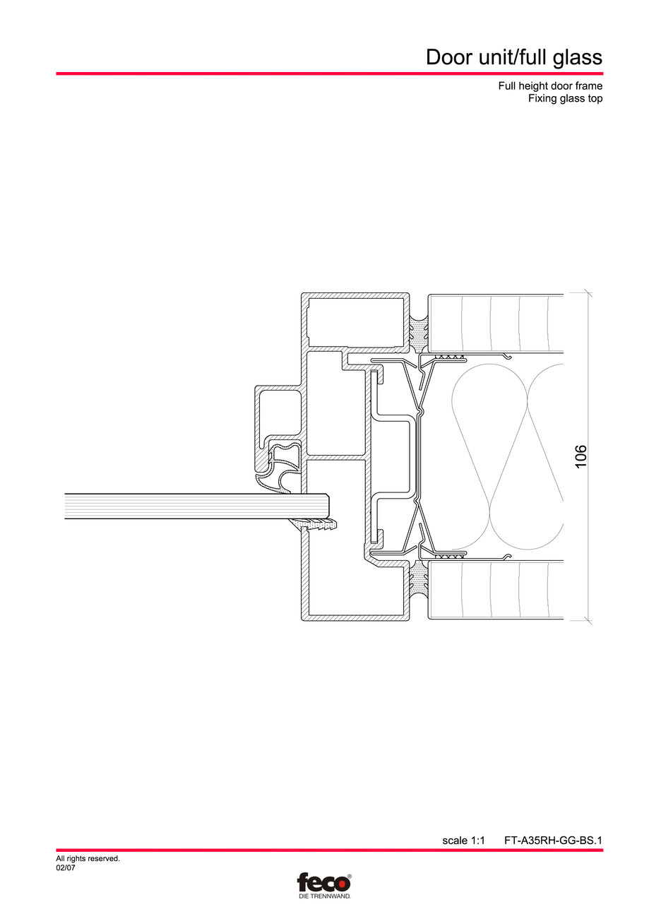 Pagina 2-CAD-PDF Usa de sticla (pana la planseu) FECO Detaliu de montaj 