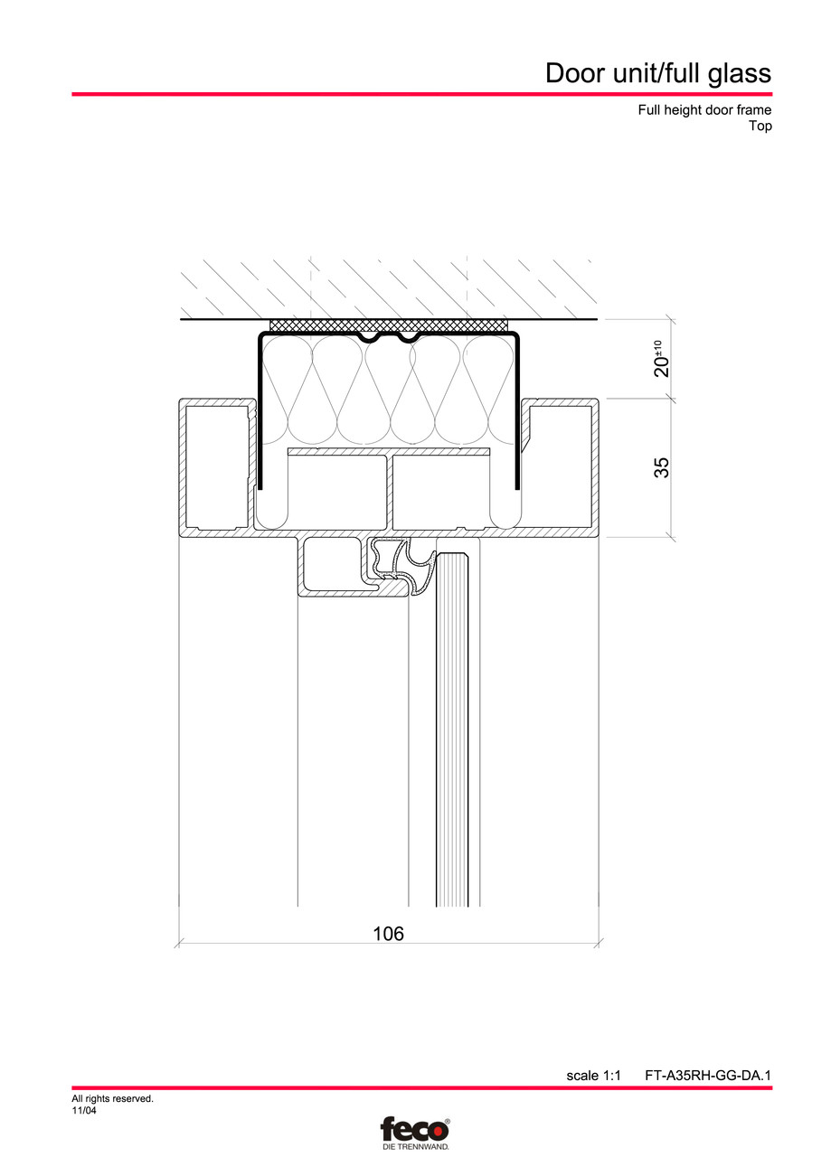 Pagina 4-CAD-PDF Usa de sticla (pana la planseu) FECO Detaliu de montaj 